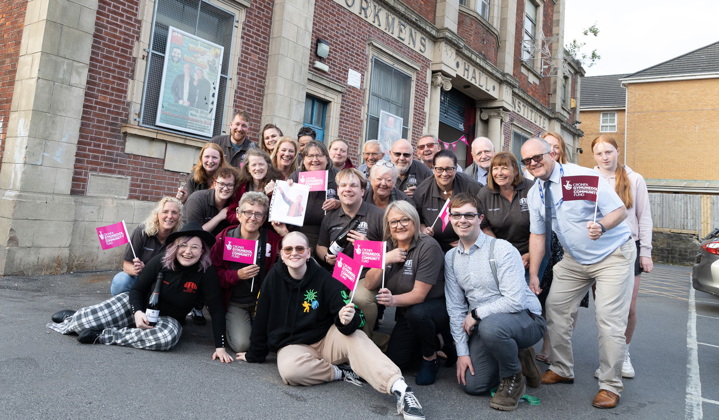 Photo of volunteer group outside Bedwas Workmen's Hall and Institute